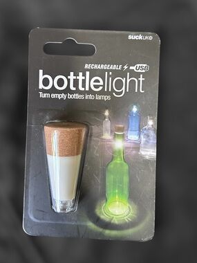 Suck UK USB Rechargeable Bottle Light Cork LED Lamp New In Package